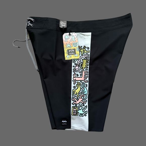 Billabong x Keith Haring Jam Ciclo D Bah Pro 19" Boardshorts Size 34 NWT - Picture 7 of 10